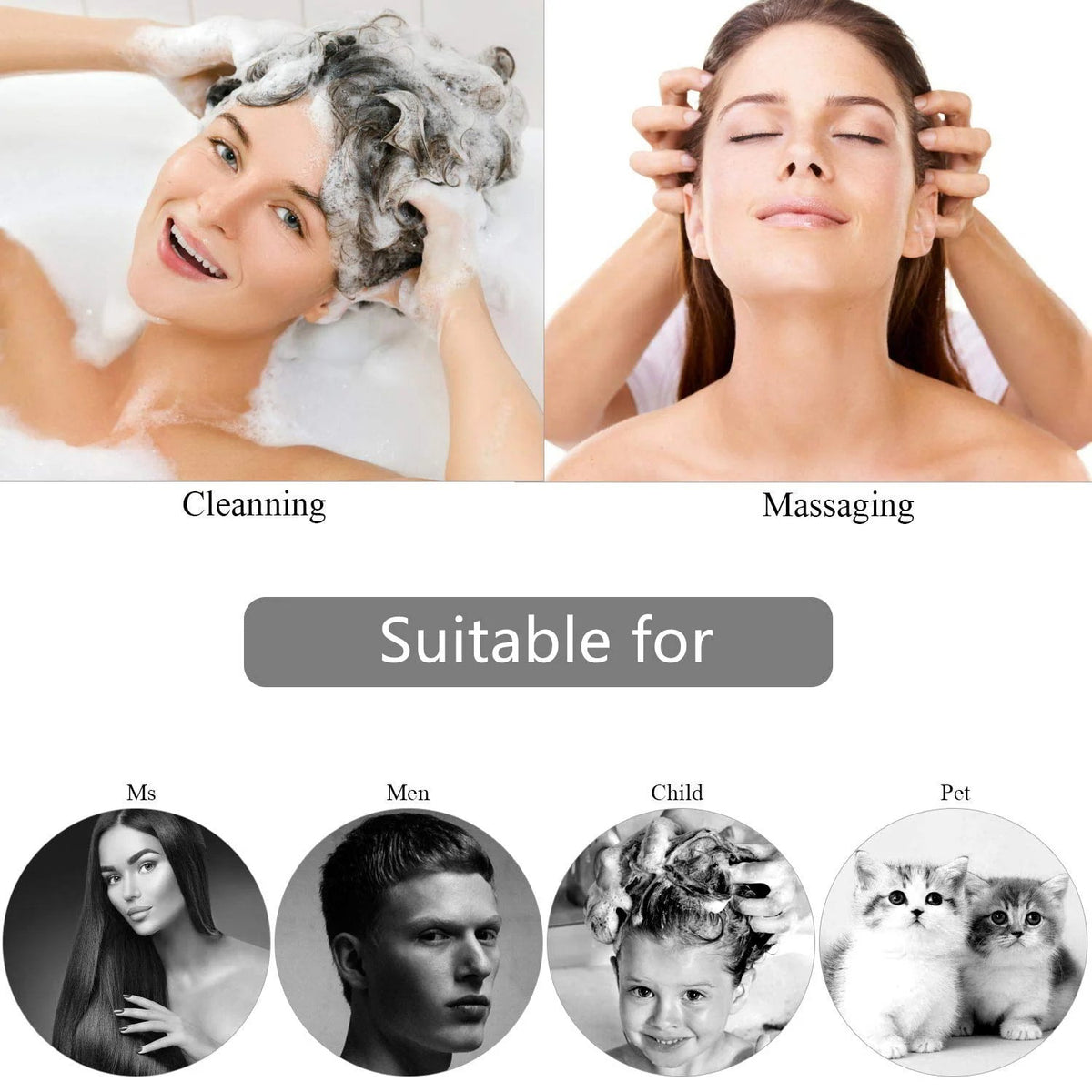 Scalp Massager Shampoo Brush Silicone