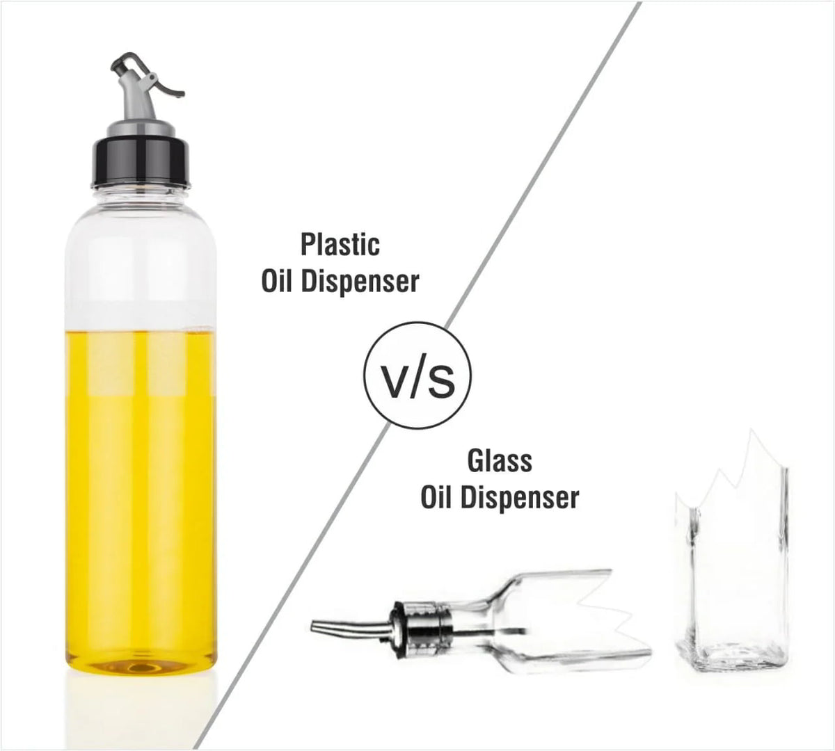 Transparent Oil Vinegar Dispenser Bottle