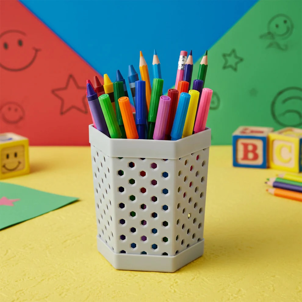 Hexagon Metal Pen Stand