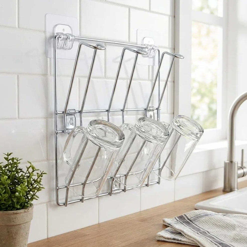Wall Mounted Stainless Steel Cup Rack