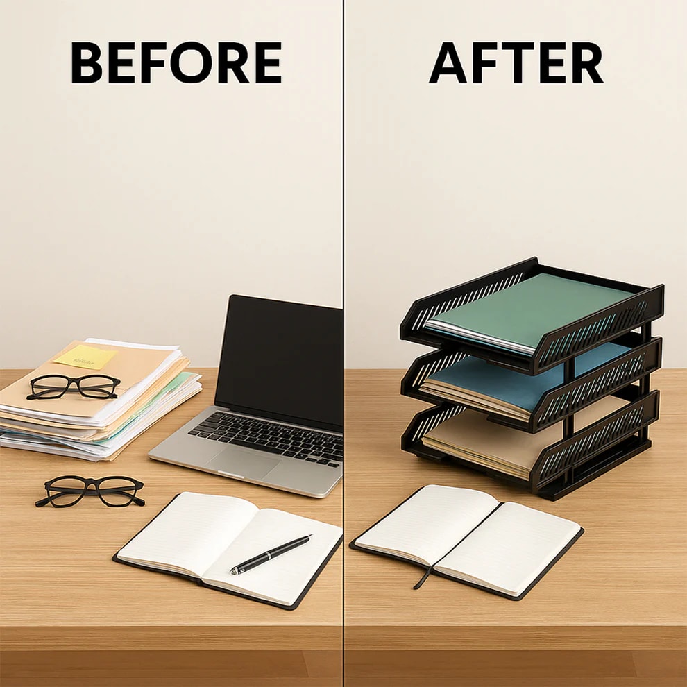 4 Layer Desktop File Rack