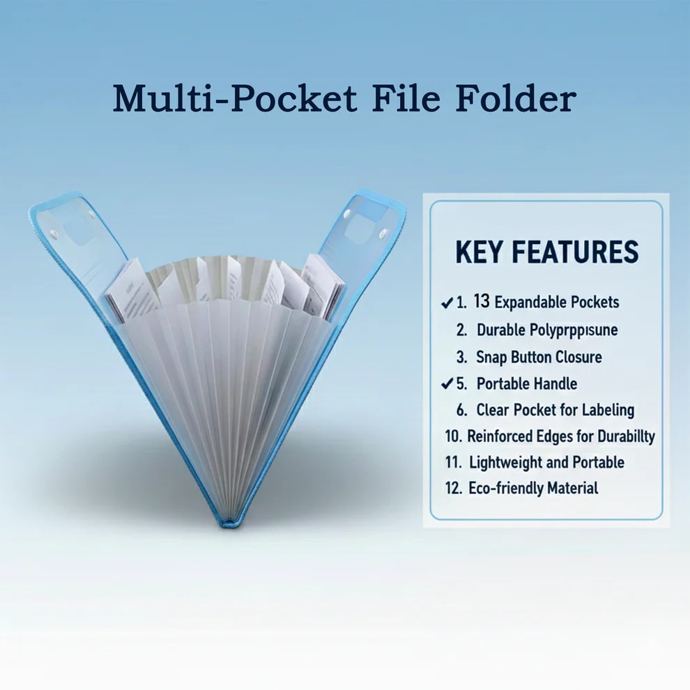13 Pocket Expanding File Folder
