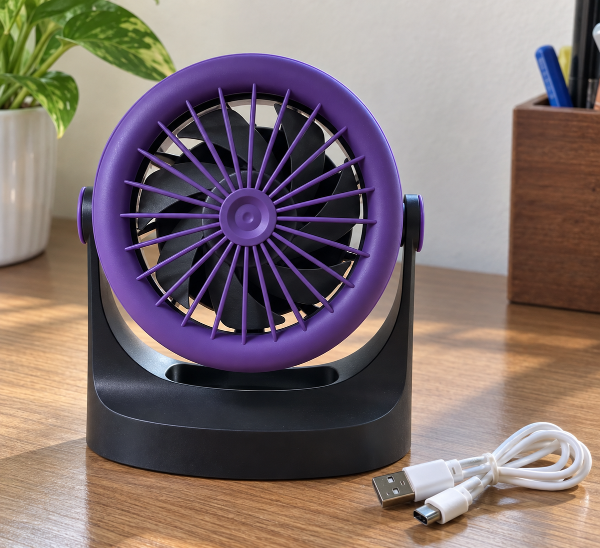 Portable desk fan