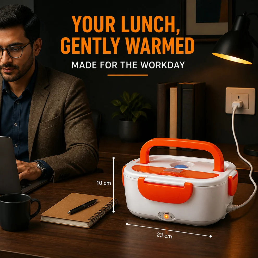 Electric Heated Lunch Box 3-in-1, 1.5L Stainless Steel Food Warmer for Home, Office, Car and Travel