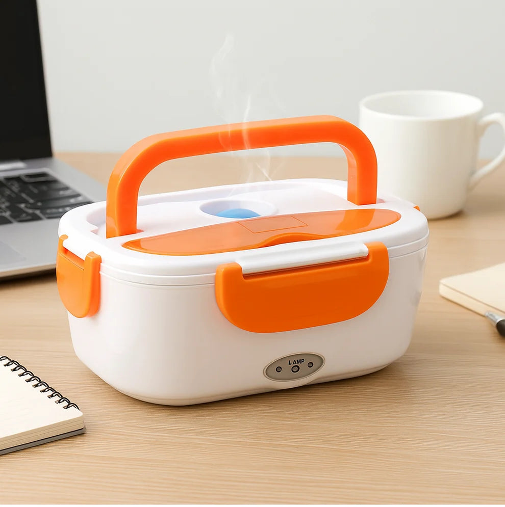 Electric Heated Lunch Box 3-in-1, 1.5L Stainless Steel Food Warmer for Home, Office, Car and Travel